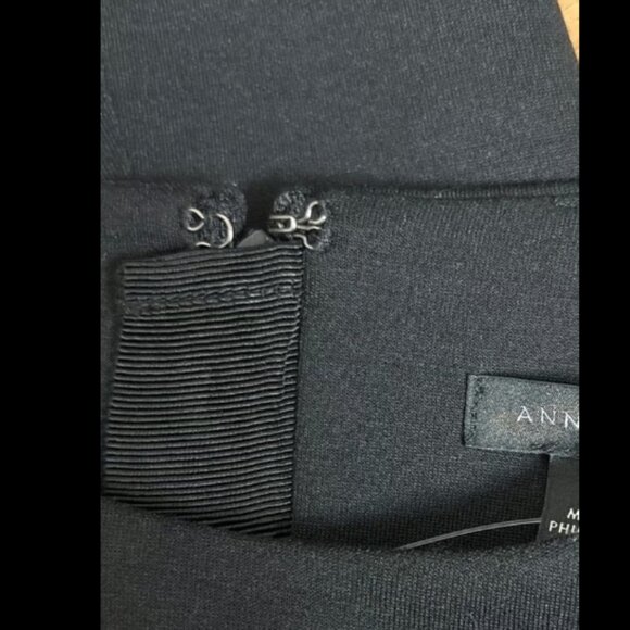 ANN TAYLOR THE MIDI DOUBLE KNIT FLARE BLACK DRESS $159 NWOT 6 P - Picture 7 of 10